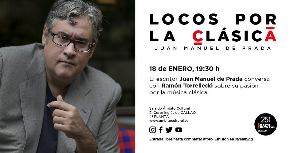 Imagen del evento ´Locos por la Clásica´. Ramón Torrelledó conversa con Juan Manuel de Prada